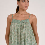 Green Boho Flowy Top