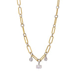 Gold and Clear Stone Necklace