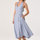 Meana Blue Gingham Dress
