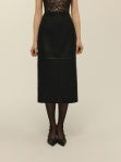 Elodie Aven Vegan Leather Midi Skirt