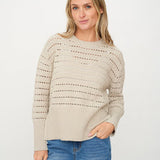 Six/Fifty Jaden Crochet Crew Neck Sweater