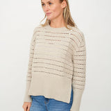 Six/Fifty Jaden Crochet Crew Neck Sweater