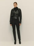 Elodie Vegan Crop Leather Jacket