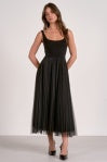 Elan Mixed Media Tulle Maxi Dress