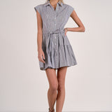 Elan Belted Striped Tier Dress