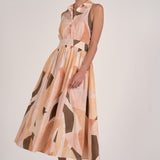 Elan Prism Print Collared Maxi Dress