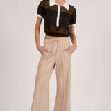Elan Beige Natural Stripe Track Pant