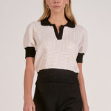 Elan 3/4 Sleeve Collared Sweater