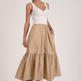Elan Mixed Media Maxi Dress