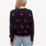 Valentina Heart Sweater Navy/Red