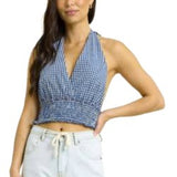 Vintage Havana Gingham Smock Waist Halter