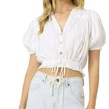Vintage Havana Puff Sleeve Blouse