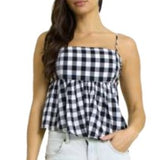 Vintage Havana Black/White Gingham Flowy Top